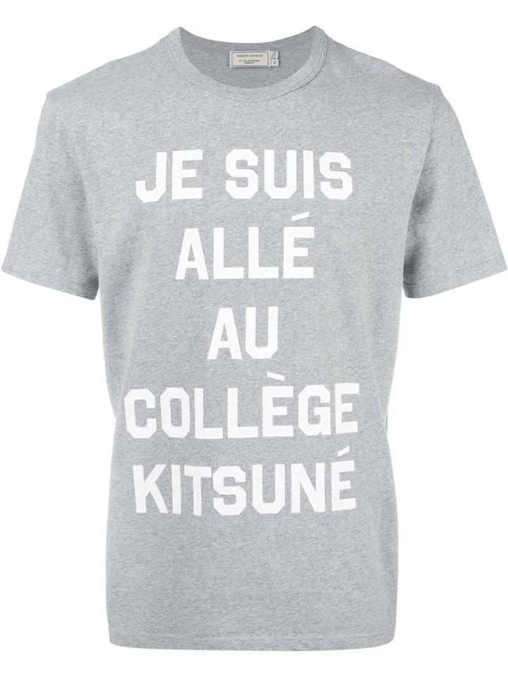 Maison Kitsuné 'je Suis Allée' T-shirt, Men's, Size: Medium, Grey, Cotton