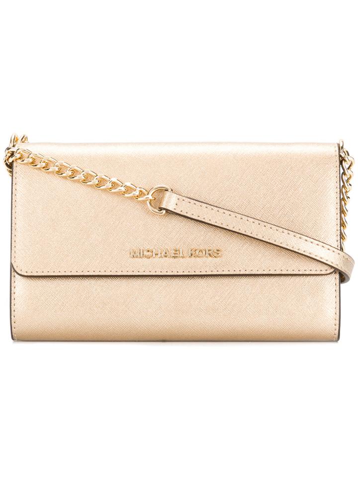 Michael Michael Kors Lg Phone Crossbody Bag - Metallic