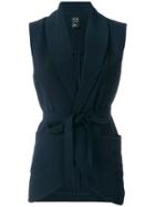 Armani Exchange Belted Sleeveless Jacket - Blue