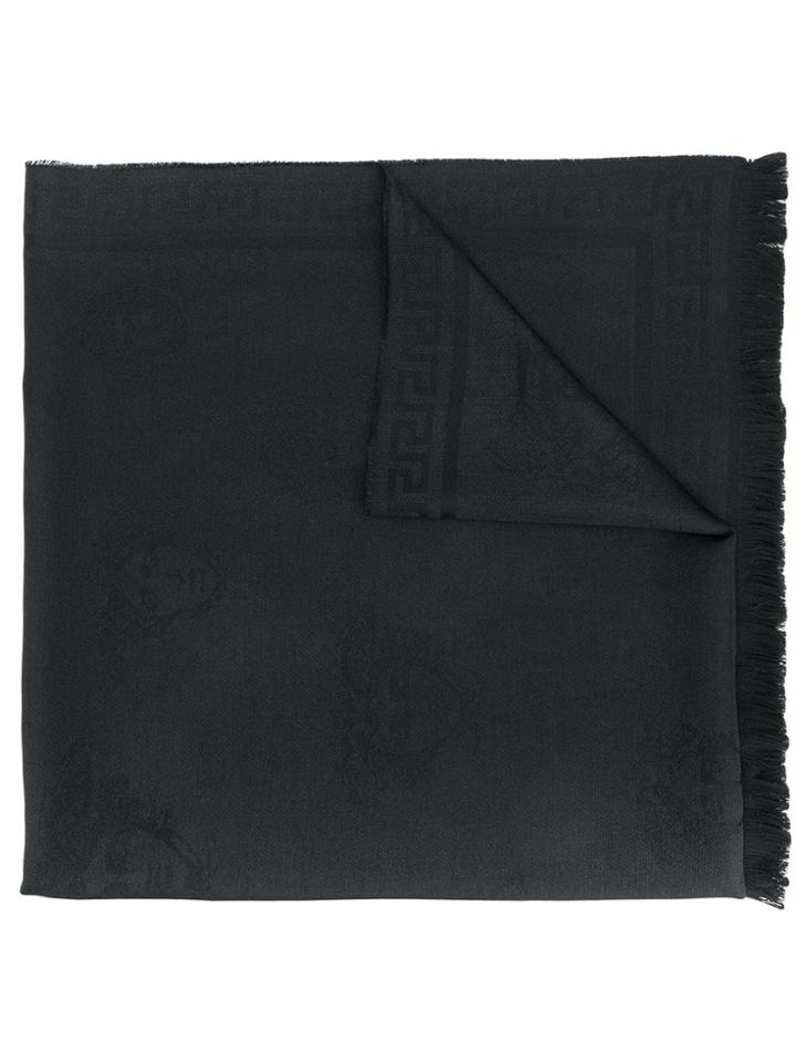 Versace Logo And Medusa Scarf - Black