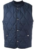 Maison Kitsuné Quilted Gilet, Men's, Size: Medium, Blue, Polyamide