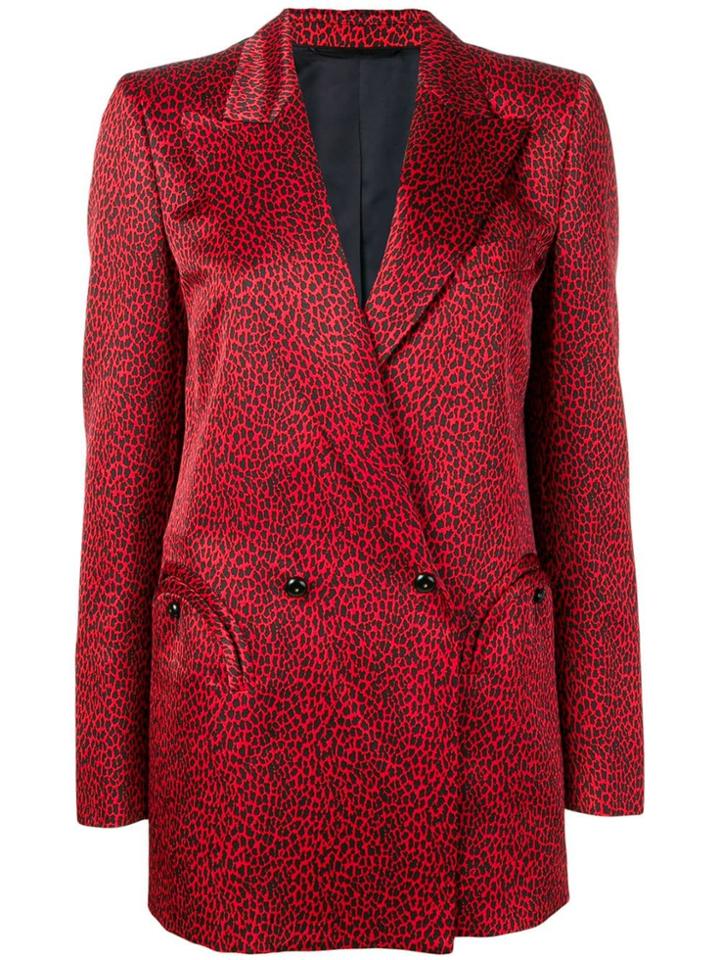Blazé Milano Animal Print Blazer - Red