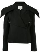 Tibi Cropped Oversized-collar Jacket - Black