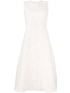 Valentino Floral Appliqué Dress, Women's, Size: 40, White, Virgin Wool/silk