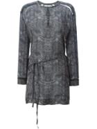 Iro Longsleeved Printed Mini Dress, Women's, Size: 40, Black, Silk