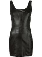 Versace Vintage Fitted Leather Mini Dress - Black