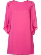 Halston Heritage Draped Sleeves Shift Dress, Women's, Size: Xs, Pink/purple, Polyester