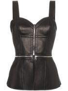 Alexander Mcqueen Leather Corset Top - Black
