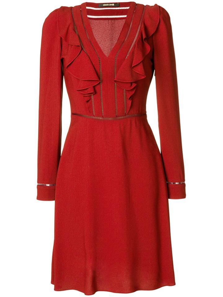 Roberto Cavalli V Neck Dress - Yellow & Orange