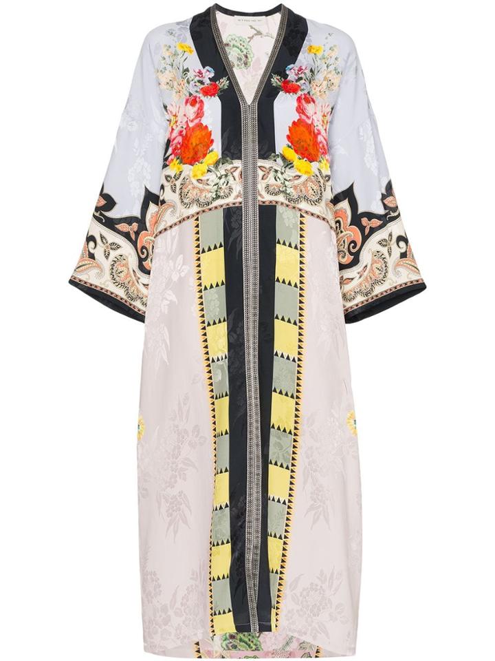 Etro Floral Print Patchwork Kaftan Dress - Multicoloured