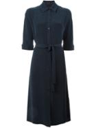 Joseph Belted Shirt Dress, Women's, Size: 38, Blue, Silk