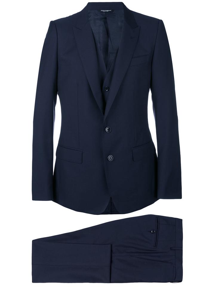 Dolce & Gabbana - Three Piece Suit - Men - Acetate/cupro/viscose/wool - 52, Blue, Acetate/cupro/viscose/wool
