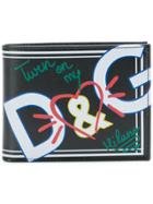 Dolce & Gabbana Graffiti Print Billfold Wallet - Black