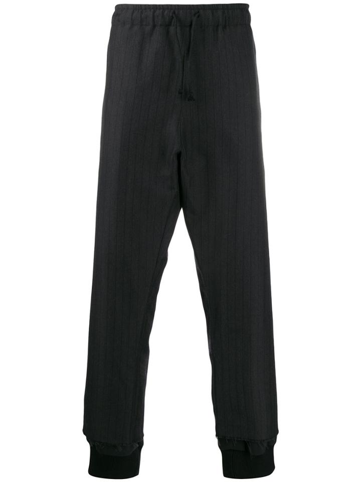 424 Drawstring Pinstripe Trousers - Black