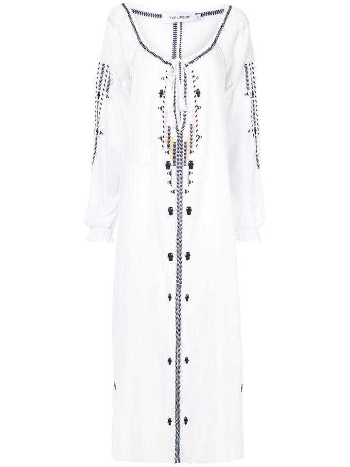 The Upside Embroidered Kaftan Dress - White