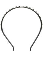 Salvatore Ferragamo Chain Headband, Women's, Black, Calf Leather/brass