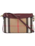 Burberry House Check Clutch, Women's, Red