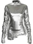Paula Knorr - Turtleneck Blouse - Women - Silk/polyester - S, Women's, Grey, Silk/polyester