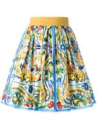 Dolce & Gabbana Majolica Print Skirt, Women's, Size: 42, Cotton