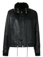Saint Laurent Slouchy Leather Parka Jacket - Black