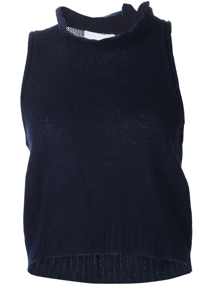 3.1 Phillip Lim Open Gauge Tank Top, Women's, Size: 8, Blue, Cashmere/wool/yak/polyimide