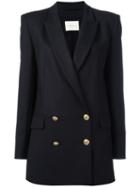 Pierre Balmain Double Breasted Blazer, Size: 38, Black, Polyester/virgin Wool/spandex/elastane/viscose