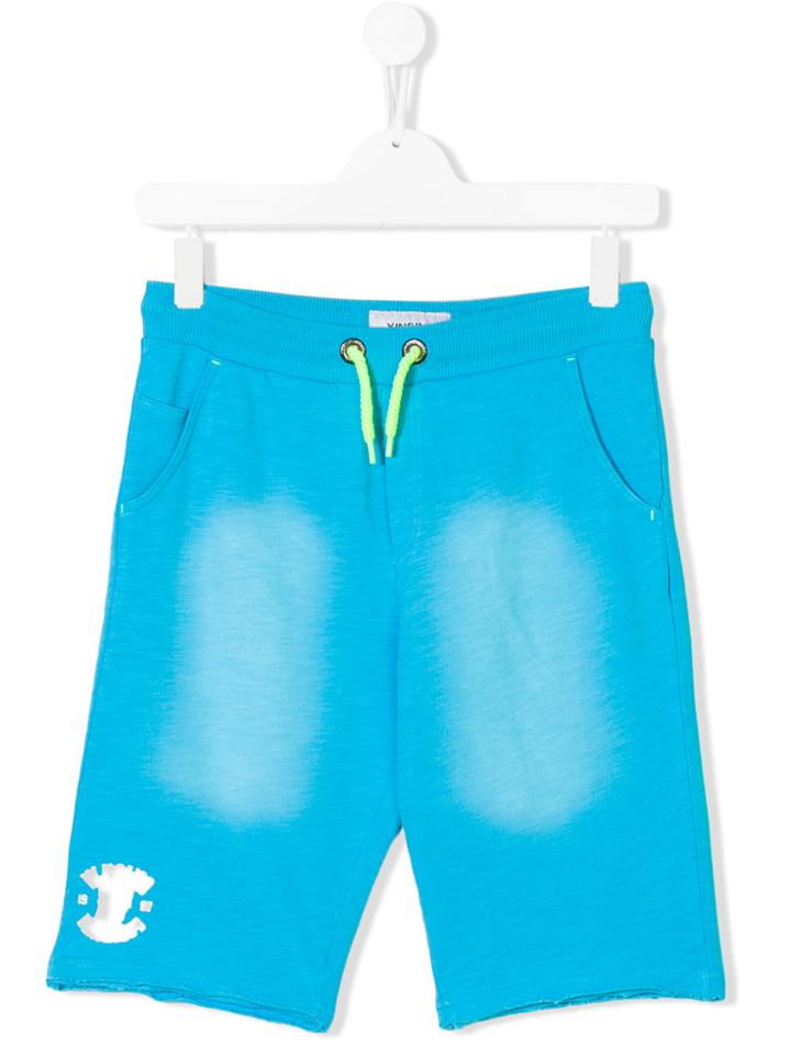 Vingino Neon Drawstring Logo Shorts - Blue