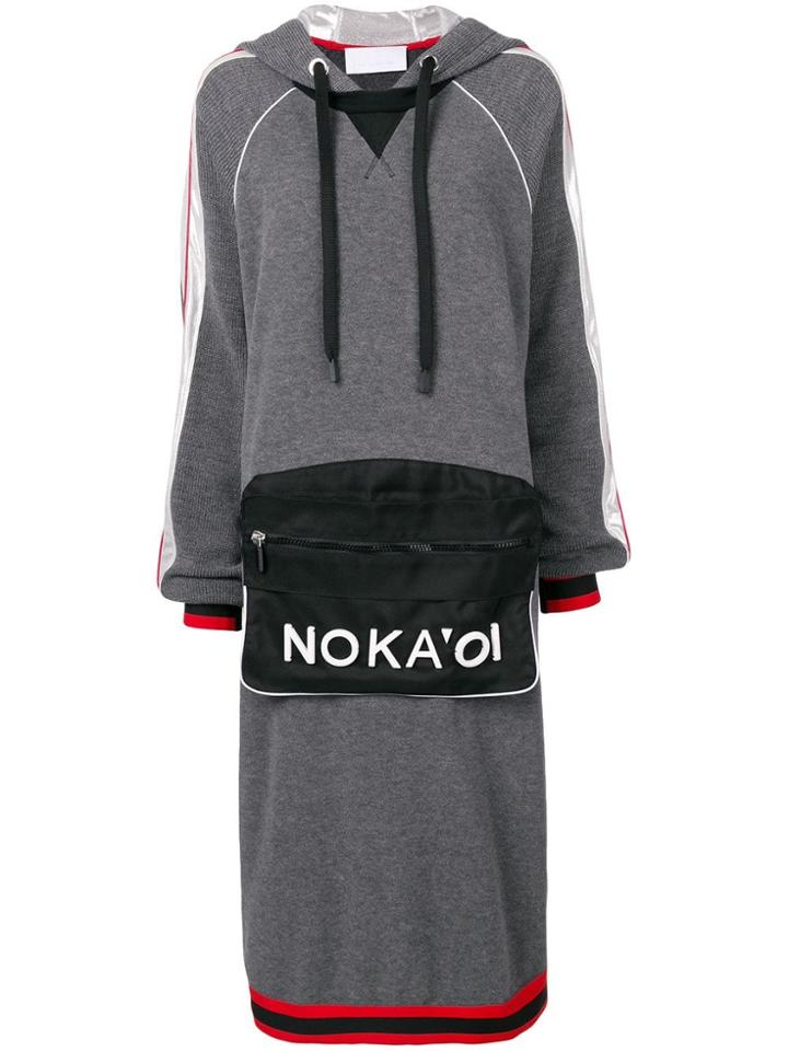 No Ka' Oi Hoodie Midi Dress - Grey