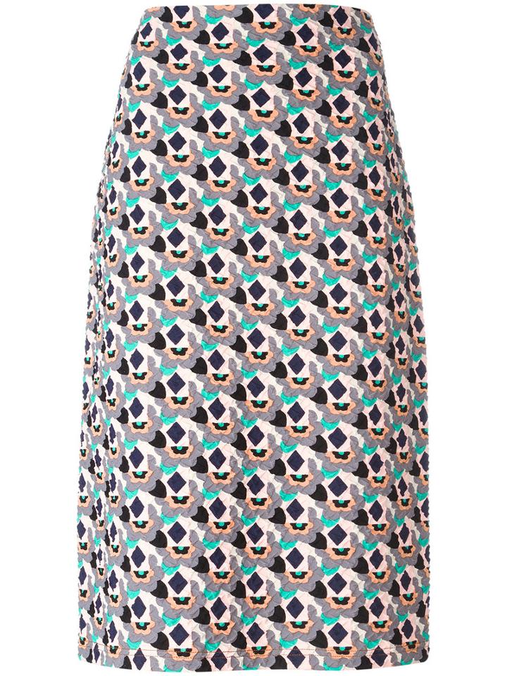 Prada Printed Pencil Skirt, Women's, Size: 42, Polyamide/spandex/elastane