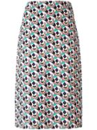 Prada Printed Pencil Skirt, Women's, Size: 42, Polyamide/spandex/elastane