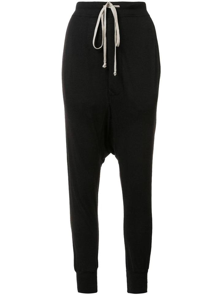 Rick Owens Lilies Drop Crotch Drawstring Leggings, Women's, Size: 40, Black, Viscose/polyimide/wool/angora
