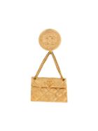 Chanel Vintage Shoulder Bag Brooch Pin Corsage - Gold