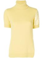 No21 - Lace Sleeve Jumper - Women - Polyester/virgin Wool - 42, Yellow/orange, Polyester/virgin Wool