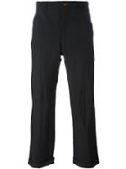 Comme Des Garçons Homme Plus Straight Leg Trousers, Men's, Size: Large, Black, Polyester