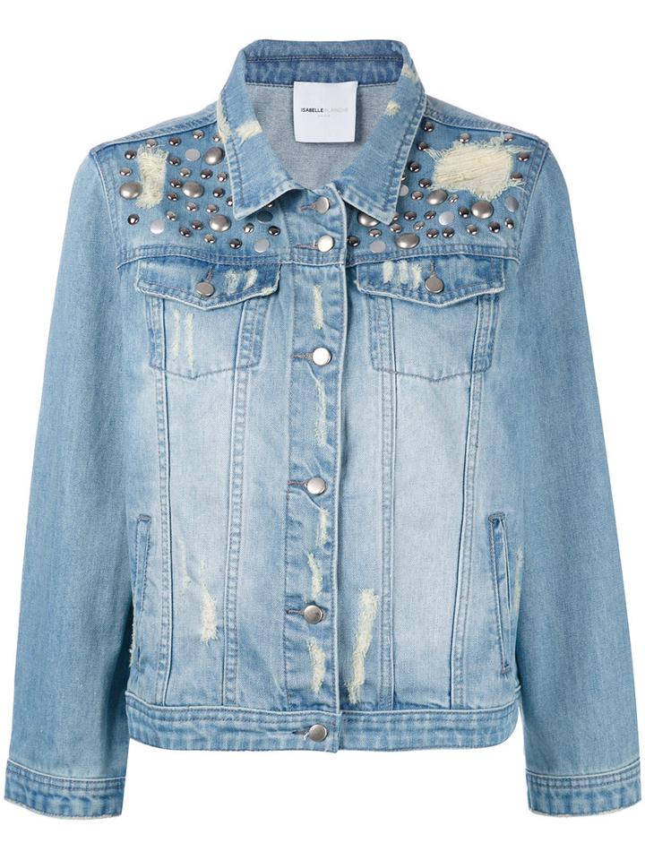 Isabelle Blanche - Distressed Denim Jacket - Women - Cotton - L, Blue, Cotton