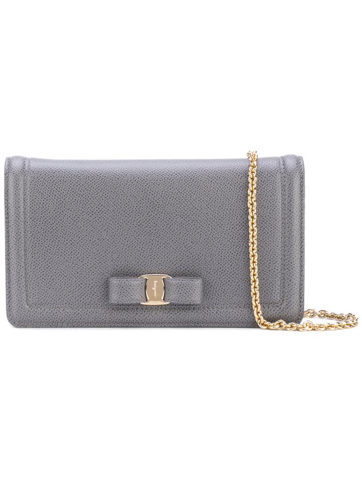 Salvatore Ferragamo - Chain-strap Shoulder Bag - Women - Calf Leather - One Size, Grey, Calf Leather