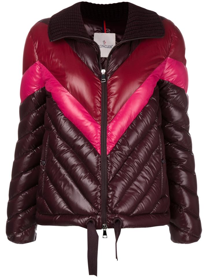 Moncler Albatros Ribbed Collar Jacket - Red