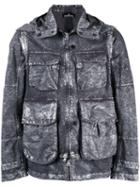 Stone Island Shadow Project - Metallic Effect Hooded Jacket - Men - Cotton/polyamide/polyester - Xl, Grey, Cotton/polyamide/polyester