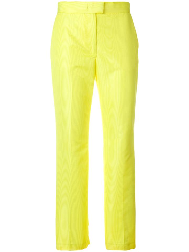 Msgm Straight-leg Cropped Trousers - Yellow & Orange