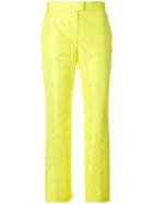 Msgm Straight-leg Cropped Trousers - Yellow & Orange