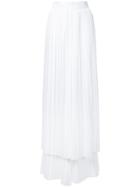 Sara Battaglia Pleated Layered Trousers - White