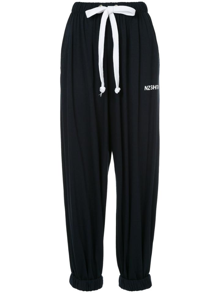 Natasha Zinko Drawstring Track Trousers - Blue