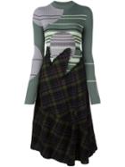 Maison Margiela Multi Knit Patterned Dress, Women's, Size: 40, Green, Viscose/wool