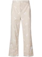 Thom Browne Anchor Embroidery Straight-leg Chino - Neutrals