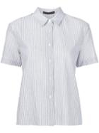 Jenni Kayne Short Sleeved Striped Shirt, Women's, Size: Small, White, Cotton
