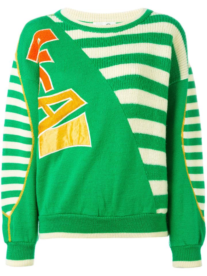 Kansai Yamamoto Vintage Logo Striped Pattern Jumper - Green