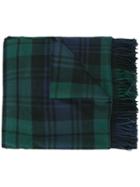 Dsquared2 Large Checked Tartan Scarf, Women's, Blue, Virgin Wool/angora