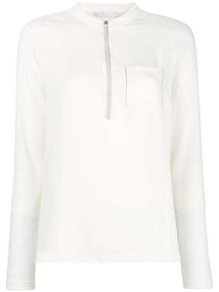 Fabiana Filippi Zip Detail Long-sleeve Blouse - White