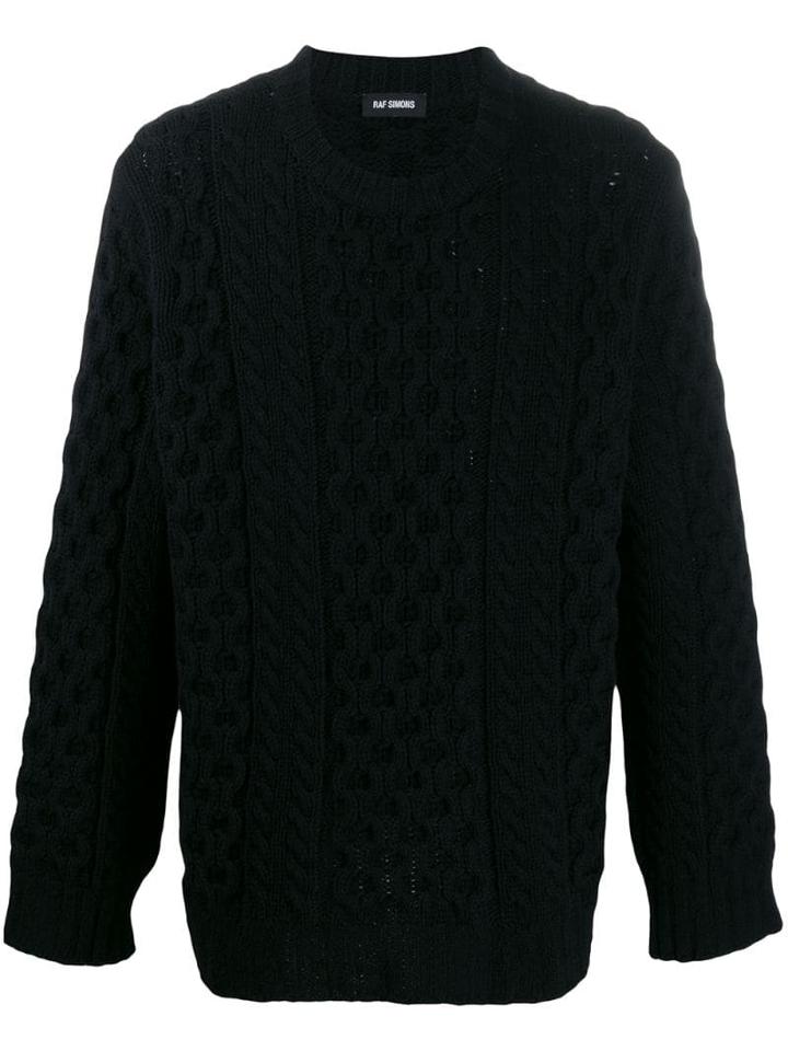Raf Simons Aran Knit Jumper - Black