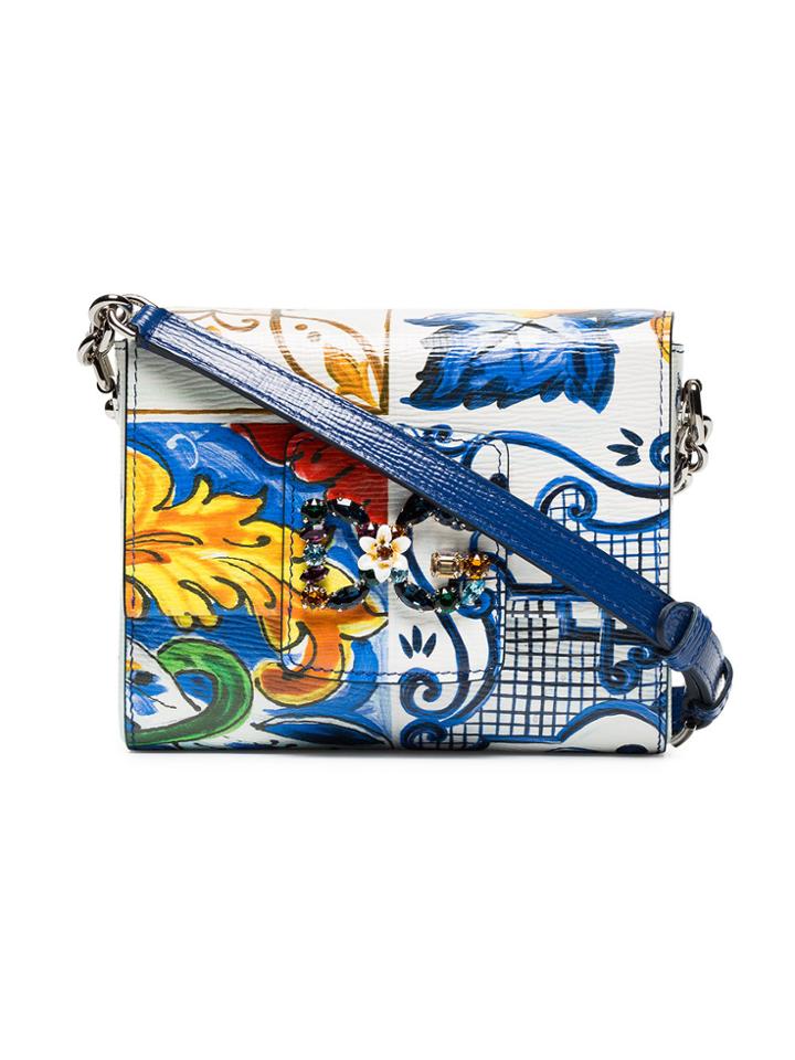 Dolce & Gabbana Mutlicoloured Millennials Majolica Print Leather